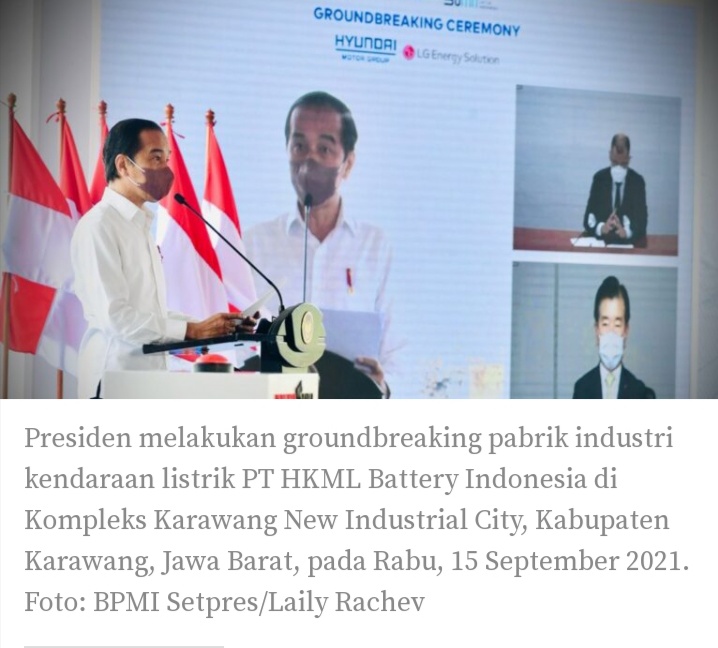 Presiden Jokowi Groundbreaking Pembangunan Pabrik Baterai Kendaraan Listrik Pertama di Asia Tenggara